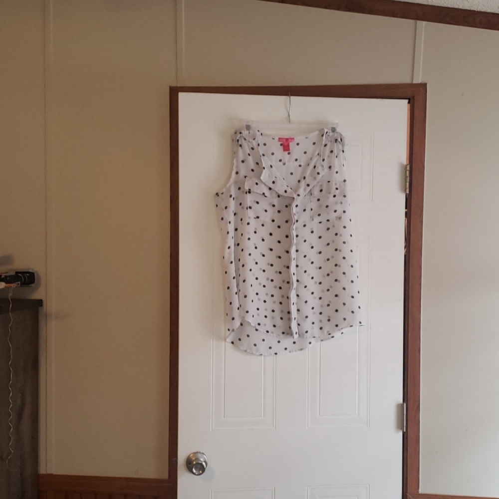 White polka dot business shirt